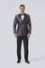 Purple Jacquard Prom Tuxedo Jacket – Double-Breasted Satin Peak Lapel