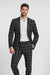 Bold Gangster Plaid Suit - 1920s Mens Fashion Window Pane Suit - Black