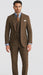 SKU#JA60731 Groomsmen Tweed Suit - Brown Herringbone Western Suit