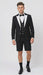 Men’s Black and White Tuxedo Shorts Suit – Modern Formal Tuxedo with Short Pants for Wedding, Party and Special Events