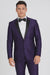 Men's Purple Two Button  Peak Lapel Velvet Jacket