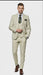 Men’s Light Beige Check 3-Piece Suit Set – Premium Tailored Fit Formal Wedding and Spring Event Suit Light Tan Sand Color By Rossiman