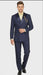 Men’s Navy Blue Double-Breasted Tuxedo with navy Satin Peak Lapel Wedding Suit