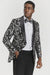 Big And Tall Tuxedo Paisley Tuxedo Sparkling Blazer - Black and White Floral Sport Coat