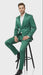 Mens Shiny emerald Green Sateen 2-Piece Slim Fit Suit – Formal Blazer and Pants Set Prom Wedding