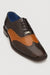 Belvedere Varo Men's Alligator & Eel Leather Dress Shoes - Chocolate Brown/Tan