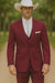 SKU#JA60892 Country Tuxedos For Weddings Mens Traje Vaquero Suit - Burgundy Tuxedo
