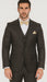 Men's  Brown Slim Fit Sharkskin Shiny Vested 3 Piece Suit