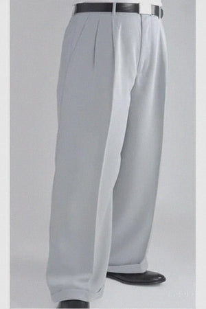 Men's Stylish Silver Formal Dressy Pant Men's Wide Leg Trousers - Cheap Priced Dress Slacks For Men On Sale