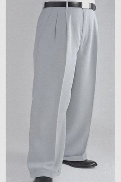 Men's Stylish Silver Formal Dressy Pant Men's Wide Leg Trousers - Cheap Priced Dress Slacks For Men On Sale