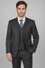 Mantoni Suit - Signature Menswear Wool Fabric SuitsOutlet - Brand Men's Black Vested Suit  - High End Suits - High Quality Suits