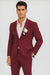 Mens Cotton Suit - Burgundy Summer Suit