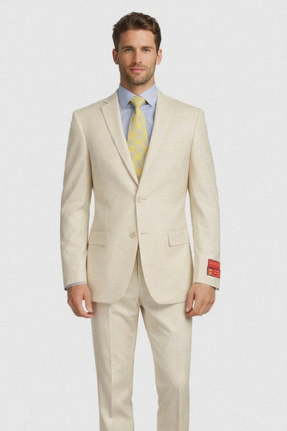 Tiglio Beige Two-button Wool Suit Modern Fit