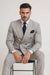 Suits With Baggy Pleated Pants - Wide Leg Pants 100% Wool - Classic Fit in Grey Color by Rossiman