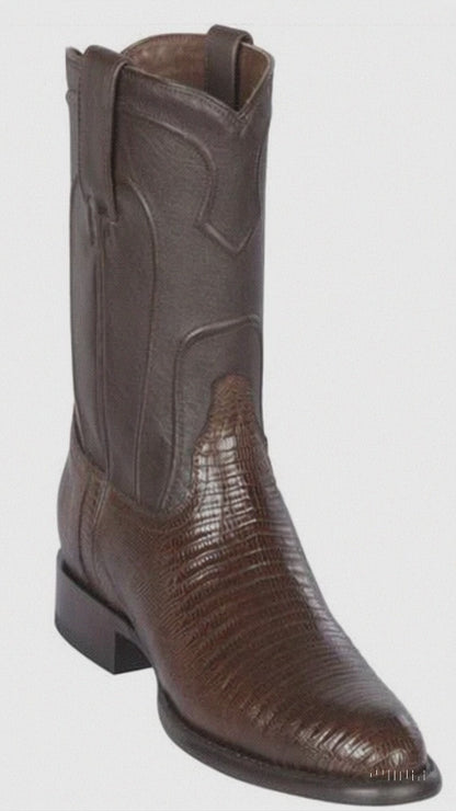 Los Altos Boots Men's Lizard Teju Roper Western Boots Brown