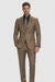 Carlo Lusso Brown Two-button Poly Blend Suit