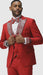 Red Prom Tuxedo - Perfect Wedding Suit Vested Rhinestone Lapelled