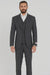 Wide leg Suits - Classic Fit Suits - Athletic Fit Suits 1 Button Vested Suits - Wool Charcoal Suits