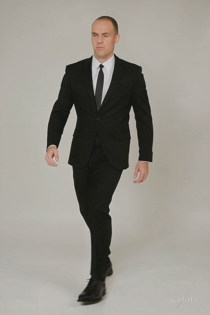 Poly Slim Fit Black Men'S Skinny Tapered Leg Lower Rise Pants Tuxedo