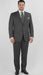 Men'S 2 Piece 100% Executive Suit - Charcoal With Silver Stripe ~ Pinstripe - 100% Percent Wool Fabric Suit - Worsted Wool Business Suit