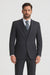 Signature Platinum Stays Cool Discounted Sale Men'S 3 Piece Grey Pinstripe Italian Design Three Piece Suit