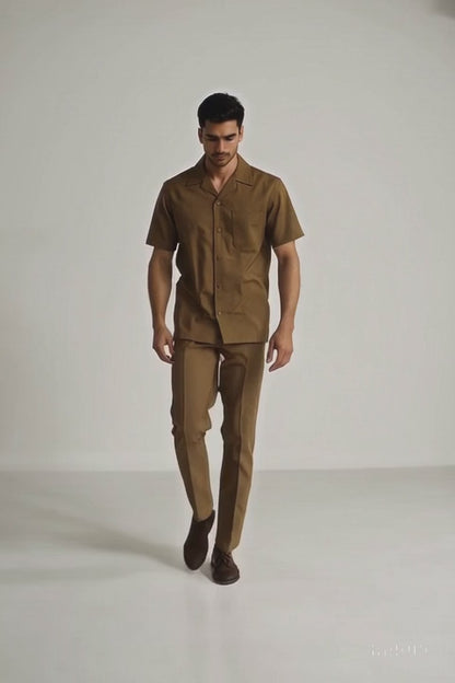 Longstry Men'S Suit 100% Linen Fabric – Khaki - Mens Linen Suit