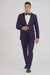 Men's Purple Two Button  Peak Lapel Velvet Jacket