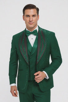 Hunter Green Italian Wool 3-Piece Modern Fit Tuxedo