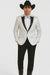 Men's Flashy Fancy Satin Shiny Tuxedos Dinner Jacket Blazer Paisley Sportcoat Silky Satin Stage Fancy Stage Party Dance White/Black