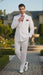 Men’s White Double-Breasted 3-Piece Suit Set – Premium Tailored Fit Formal Wedding and Evening Suit