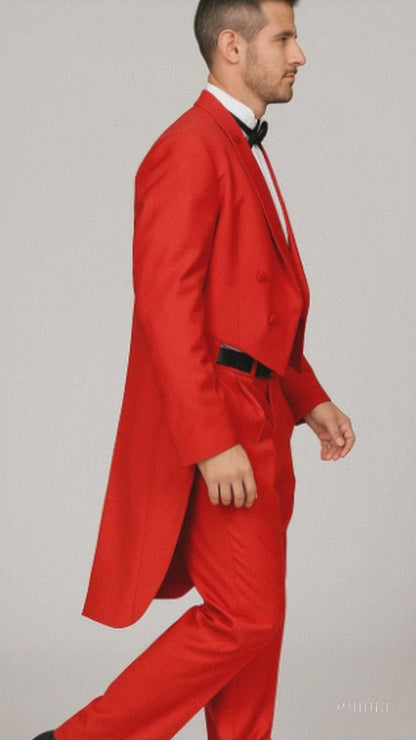 Red Tuxedo Mens Tail Tuxedo Tux Tailcoat Red Tuxedo Jacket With The Tail Suit Tuxedo With Tails