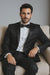Mantoni Suit - Signature Menswear Wool Fabric SuitsOutlet - Brand Men's 2-button Black Tuxedo  - High End Suits - High Quality Suits
