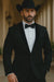 Men Two Toned Full Lapel Shawl Black Tuxedos wool Fabric Suits