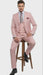 Men’s Blush Pink and Gold Three-Piece Suit – Tailored Fit Formal Wedding, Vested Suit By Rossiman