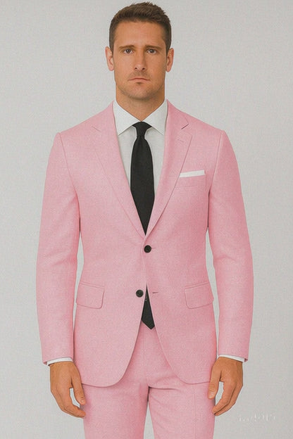 Pink Big and Tall Linen Suit