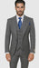Suits With Baggy Pleated Pants - Wide Leg Pants 100% Wool - Classic Fit Gray Color by Rossiman