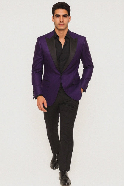 Purple Buttons Closure  Floral Sportcoat