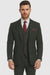 Mens Winter Suit - Suit For Cold Weather - Winter Color Tweed Herringbone Green Suit