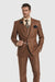 Solid Vested 3pc 2 Button Copper~Rust Suit  - Three Piece Suit