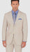 Men's 2PC Summer Seersucker Modern Fit Suit in Tan Pinstripe