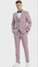 Men’s Dusty Rose Pink Pinstripe Three Piece Suit with Vest | Wedding and Party Formal Wear Prom or Church Suit