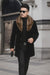Fur Collars Men's Overcoat - Men's Peacoat and Cashmere Black