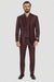 3 Piece Big Peak Lapel Burgundy Suit Vested Wide Leg Pants 1 Button Suit 100% Wool Full Cut Burgundy ~ Wine ~ Vest Maroon Suit