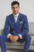 Men's Royal Blue and White Pinstripe Double Breasted Blazer Sport Coat