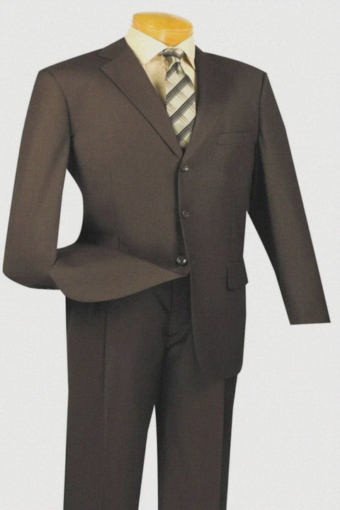  Classic 3-Button Brown Suit 