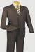 Three Button Suit - Classic Fit Pleated Pants - Mens Classic 3 Button Regular Fit Brown Suit