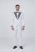 Men’s White Formal Tuxedo with Stones – Premium Peak Lapel 4-Piece
