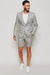 Men'S Linen Fabric Summer Business Suits With Shorts Pants Set (Sport Coat Looking) Grey - Mens Linen Suit
