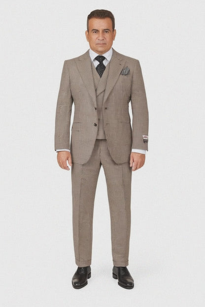 1920's 1930's Vintage Suit - Peak Lapel Suit - Vested Suit - Peak Lapel Double Breasted Suit - Classic Fit Pleated Pants