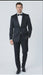 Men’s Black Textured Paisley floral Tuxedo Suit – Premium Slim Fit Formal Wedding, Prom, with Bowtie